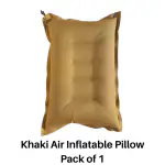 PM Square's Inflatable Khakhi Air Travel Pillow for Train, Bus, Camping, Hostel and Office