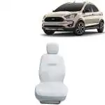 Kingsway Towel Fabric Car Seat Covers for Ford Freestyle, 2018 - 2021 Model, Material: 100% Cotton, Color : White, Complete Set of All Seats (Car Specific Front + Rear Seat Covers)