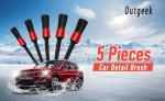 Mehak Accessories Outgeek Auto Detailing Brush (Set of 5) Made from Boar Hair Mixed Fiber