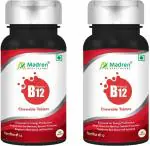 Madren Healthcare Vitamin B12 1500 mcg With Folic Acid And Methylcobalamin Supplements, 60 Tablets Each (Pack Of 2)