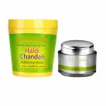 Aryanveda Herbals Haldi Chandan Bleach Cream 250 gm & Blemishend Face Cream For Anti-Ageing All Skin Type, 50gm