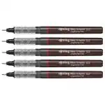 Rotring 0.2mm Line Thickness Tikky Graphic Fineliner Black Pigment Liner with Lightfast And Water Resistant Ink For Long Life Drawings, Sketching, Non-Refillable, 5 Pens of 0.2 mm Each