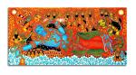 Tamatina Multicolor Kerala Mural Art Vishnu Avatar Unframed Art Canvas Painting - 21x11Inch