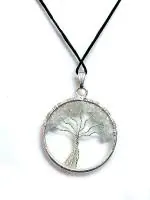 Astroghar Clear Quartz Tree Of Life Crystal Pendant For Men And Women