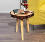 LMZ Natural Wooden Sitting Stool *Flip-Flop Storage Box* *Mid-Century Storage Box* *Antique Look Corner* *Glossy Brown Finish* *Medium Footrest Stool for Living Room & Bedroom-11