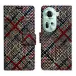 Dhar Flips Check Flip Cover for OPPO RENO 11 5G | Magnetic Case | Shock Absorbent | Flip Cover OPPO RENO 11 5G
