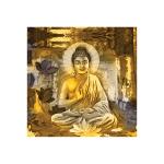 Random Printed Multicolor Lord Buddha Canvas Painting