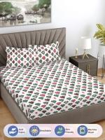 FABINALIV Multicolor Cartoon Print 300 TC Cotton Blend King Size Double Bedsheet with 2 Pillow Covers (FLBS-1341-Multi)