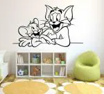 Lanstick Vinyl Black Tom And Jerry Friendship Image Self Adhesive Wall Sticker 24 inch