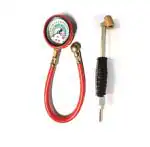 Pride Air Pressure pipe Gauge(200 PSI) With Air Pump Nozzle Inflatable Dual Head Chuck Valve Tool Car, Motorcycle, Bike, Air Checking Meter