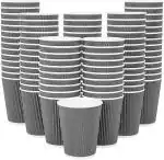 SEZ 12OZ (360ML Black) Pack of 50 Ripple Paper Disposable Coffee Cups for Event Wedding Party and Office use