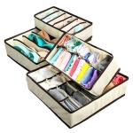 Riva Drawer Organizer, 4 PCS Foldable Cabinet Underwear Storage Box Closet Dresser Divider for Storing Ties and Handkerchiefs