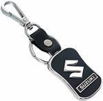 Blue Aura Truebucks Silver, Black Metal, Leather Suzuki Key Chain