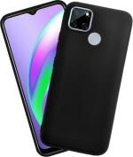 XOVO Back Cover for Realme Narzo 20 (Black, Dual Protection, Silicon, Pack of 1)