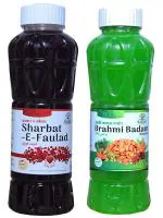 Natraj The Right Choice Sharbat-e-faulad and Brahmi Badam Sharbat - (750 X 2= 1500ml) (Pack of 2)