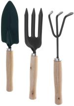 TruVeli Mini Garden Tool Set Gardening Shovels,Spade,Rale With Handles (Set Of 3)