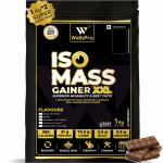 WellsPro ISO MASS XXL Mass/Weight Gainer Double Rich Chocolate Whey Protein Powder 1kg (Pack of 2)
