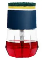 Kuber Industries Blue Plastic Round Liquid Soap Dispenser For Kitchen