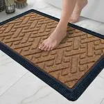 MEGA CART HOME Attractive Welcome Mat/Rubber Mat/Waterproof Bathmat Heavy Duty for Entry Busy Areas Inside Entrance Doormats Non-Slip Back Dirt Trapper (40X60Cm)