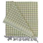 Arvore Yellow Checks Striped Cotton Arvore Handloom Bhagalpuri Chadar Summer Blanket Khes Top Sheet Ac Blanket