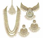 Gyaan Jewels Handmade Gold Plated Alloy Bridal Set White (Women, Girls) (Pack of 1) Free Size
