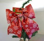 CraftVatika Christmas Decorative Bow Wreath for Tree Door Decorations, Tree topper Ornament (Red)