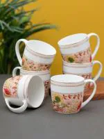 Clay Craft Fine Ceramic Tea/Coffee Cup Set Of 6-200 Ml Each (Fiesta Fi801)