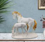 HUENISH Gold Plated Horse Statue Showpiece Figurine Home Decor Item 2 Horse Per Set 1921W