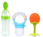 Manan Shopee Kids Multicolor Silicone Cerelac Rice Paste Milk Cereal Bottle Food Feeder (Pack Of 3)