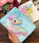 SAMVARDHAN Unicorn Fur Diary for Girls, Unicorn Furry Notebook for Girls, A5 Size (1 Piece Random Colour)