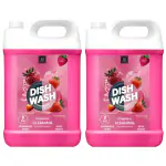 BLISS & BLUSH Dish wash Liquid pink 10Liter Leaves No Residue, Grease Cleaner for All Utensils, Concentrated Dishwash Liquid Kitchen Soap
