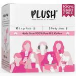 Plush 100% Pure U.S.Cotton Ultra Thin Sanitary Pads (15 pads)