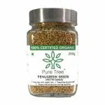 Pure Tree Certified Organic Dried Fenugreek Seeds 250 gm| Whole Methi Dana