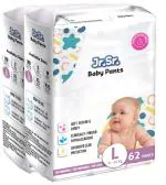 Jr.Sr. Baby Premium Diaper Pants|Large (L) Size (9-14 Kg) 124 Pants|Pack of 2 |12-Hours Absorption|Advanced Leak Protection|Wetness Indicator|Soft & Comfortable|