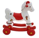 myhoodwink Pony 2 in 1 Baby Horse Rider and Rocker for Kids/ Rocker Indoors and Outdoors Made in India for 1-8 Years Unisex Kids Ride-on Toy for Kids (White,Red)