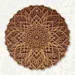 Gloridec Wooden 3D Laser Cut Decorative Mandala Wall Decor | Decorative Multi Layered Round Mandala Wall Art, Living Room Wall Hanging (Round Mandala) (18