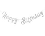 Festiko Happy Birthday Banner For Party, Happy Birthday Silver Glitter Banner, Birthday Decorations, Cake Smash Photo Prop (Silver)