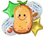 Jagmag Multicolor Vegetable Foil Helium Mylar Balloons, Potato Balloon Set For Birthday Party Decoration, Fruit And Vegetable Theme Balloons, Theme Birthday Party Decorations (Set Of 5)