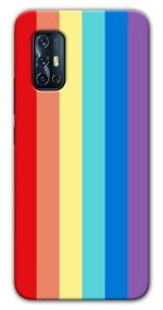 MobiEra Vivo V17 Rainbow Lines Design Plastic Hard Case Cover
