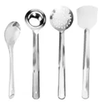 Chefkit Stainless Steel Big Size Laddle Cooking Spoon,Stainless Steel Heavy Guage Serving Spoon Ladel,Stainless Steel Big Size Cooking & Serving Spoons,Big Spoons for Cooking,Cookig Spoon (Combo)