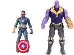 Gift Baba Thanos and Captain America Superhero Figures | Toys Action Figure Premium Playset with LED Light for Boys & Girls Best for Gifts,Decoration
