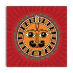Tamatina Multicolor Kalamkari Art The Face Of Sun Traditional Art Canvas Painting - 36X36 Inch
