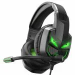 EKSA E7000 Fenrir Gaming Wired On Ear Headset for Xbox One, PS4, PC, PS5, Mobile Devices - Gaming Headphones with Noise Cancelling Microphone, Comfortable Ear Pads, 50 mm Drivers (black green)