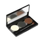 COLORESSENCE COLOR YOUR SPIRIT Get Set Brow Eyebrow Palette | Eyebrow Enhancing Multi-Function Palette | Black & Brown Shades + Eye Highlighter | 2-in-1 Application Brush & Spoolie Inside|Black+Brown & Highlighter-4.8gm