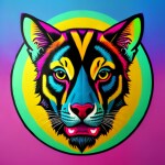 Love Creation A4 Size poster print for creative wall art- galactic-jungle-animal-face-illustration-8289(Non Sticker)