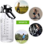 Delzon Multicolor Plastic Water Bottle With Straw, 1600 Ml