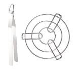 Blue Wonder Stainless Steel Roti Chimta Tong With Stainless Steel Kadai | Cooker Stand, Multicolour (Pack of 2)