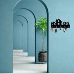 Artvibes Unique Decorative Wooden Key Holder for Home Decoration with Stylish Stainless Steel 5 Hooks Beautiful Key Organizer | Wall Decor Hanging | Home Decor Items | Wall Decoration (KH_809)