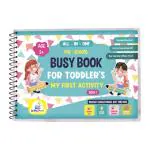 WITTY POPS-All In One Velcro Activity Binder(Book-1)Montessori Preschool Toy Busy Book for Toddler Kids | 25+ Activities | 110+ cutouts | Water/Tear proof-Hard Laminated-Reusable | AGE 2+ | A4 Size