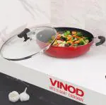 Vinod Popular Non-Stick Kadai with Glass Lid - 24 cm, 2.5 Ltrs (Induction Friendly)